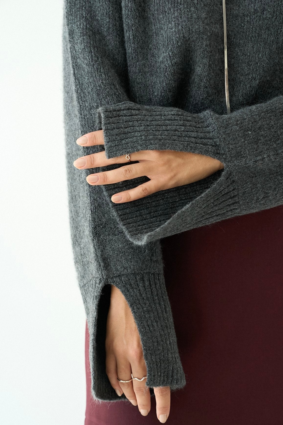 Wool high-neck sweater